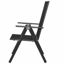VidaXL 41731 sedia da esterno Terrazzo Poliestere, Cloruro di polivinile (PVC) Nero - Vista aggiuntiva 4