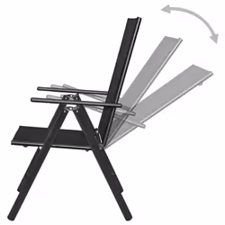 VidaXL 41731 sedia da esterno Terrazzo Poliestere, Cloruro di polivinile (PVC) Nero - Vista aggiuntiva 5