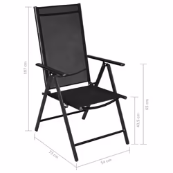 VidaXL 41731 sedia da esterno Terrazzo Poliestere, Cloruro di polivinile (PVC) Nero - Vista aggiuntiva 8
