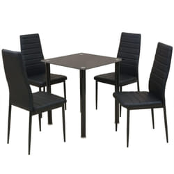 Vidaxl - Set Tavolo e Sedie da Pranzo 5 pz Nero