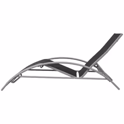 VidaXL 42160 sedia da esterno Salone Poliestere, Cloruro di polivinile (PVC) Nero, Grigio, Argento - Vista aggiuntiva 5