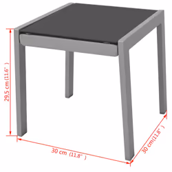 VidaXL 42160 sedia da esterno Salone Poliestere, Cloruro di polivinile (PVC) Nero, Grigio, Argento - Vista aggiuntiva 8