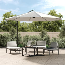 vidaXL Ombrellone a Sbalzo da Giardino 3,5 m Bianco Sabbia