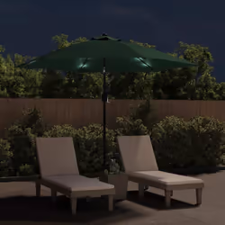 vidaXL Ombrellone a Sbalzo da Giardino con LED 3 m Verde - Vista aggiuntiva 3