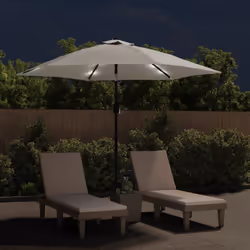 vidaXL Ombrellone a Sbalzo da Giardino con LED 3m Bianco Sabbia - Vista aggiuntiva 3