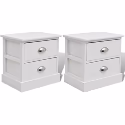 vidaXL Comodini In Stile Francese 2 Pezzi Bianco - Vista aggiuntiva 2