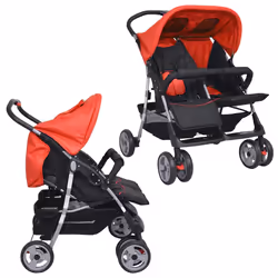 Passeggino Gemellare in Acciaio Rosso e Nerocod mxl 71844 - Vista aggiuntiva 2