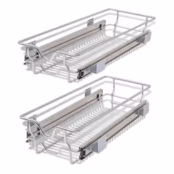 Cestelli a Rete Scorrevoli 2 pz Argento 300 mmcod mxl 73483 - Vista aggiuntiva 2