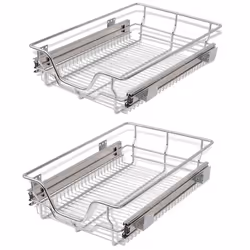 Cestelli a Rete Scorrevoli 2 pz Argento 400 mmcod mxl 97326 - Vista aggiuntiva 2