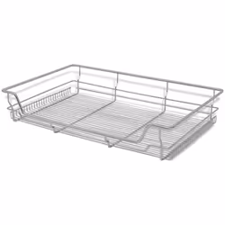 vidaXL Cestelli a Rete Estraibili 2 pz 800 mm Argentati - Vista aggiuntiva 3
