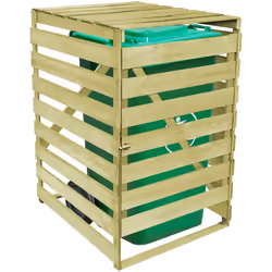vidaXL Copribidone per Spazzatura Singolo 240 L in Legno Impregnato - Vista aggiuntiva 3