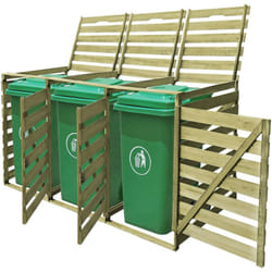 Vidaxl - Copribidone per Spazzatura Triplo 240 l in Legno Impregnato 9909