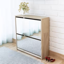 Questa moderna ed elegante scarpiera con specchio offre una soluzione perfetta per mantenere la vostra stanza fuori dal disor ...