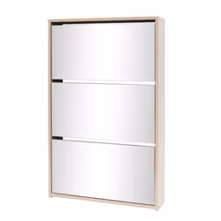 vidaXL Scarpiera con 3 Ripiani e Specchio Colore Rovere 63x17x102,5 cm - Vista aggiuntiva 2
