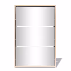 vidaXL Scarpiera con 3 Ripiani e Specchio Colore Rovere 63x17x102,5 cm - Vista aggiuntiva 3