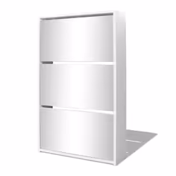 vidaXL Scarpiera con 3 Ripiani e Specchio Bianco 63x17x102,5 cm - Vista aggiuntiva 2