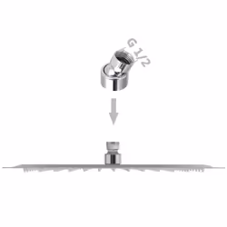 VidaXL 142161 soffione per doccia Soffione per doccia a pioggia Acciaio inox - Vista aggiuntiva 6