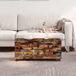 vidaXL Tavolino da Caffè Baule Legno Massello di Recupero 80x40x35 cm - Vista aggiuntiva 3