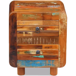 vidaXL Comodino in Solido Legno di Recupero 43x33x51 cm - Vista aggiuntiva 3