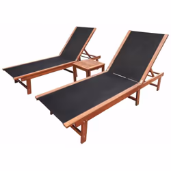 Questo set di lettini prendisole in legno, che include da 2 lettini e 1 tavolo pieghevole, combina stile e funzionalità, e ag ...
