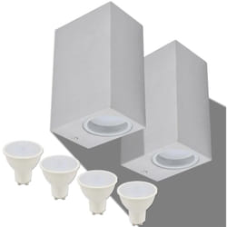 Applique led da Parete Quadrata 2 pz Proiezione Alto/in Basso Vidaxl