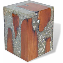 Vidaxl - Sgabello in Legno Massello di Teak e Resina 72268