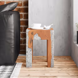 vidaXL Sgabello in Legno Massello di Teak e Resina - Vista aggiuntiva 3