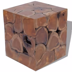 vidaXL Sgabello in Legno Massello di Teak - Vista aggiuntiva 2