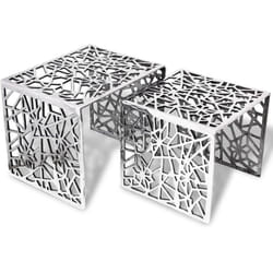 Vidaxl - Set 2 Tavolini Quadrati Alluminio Argento 54043