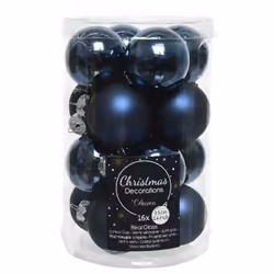 Kaemingk Confezione Mini Palline Metallizzate E Opache - Colore Blu Scuro