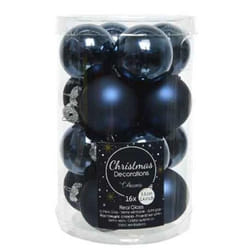 Kaemingk Confezione Mini Palline Metallizzate E Opache - Colore Blu Scuro