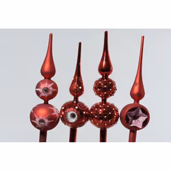 Kaemingk Glass Treetopper Big 4Ass Christmas Red