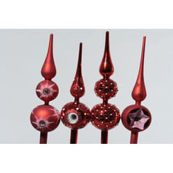 Kaemingk Glass Treetopper Big 4Ass Christmas Red