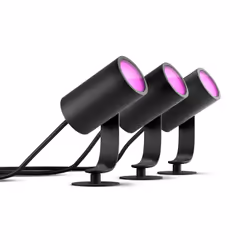 Philips Hue White and Color ambiance Lily Farett Smart per Esterni Antracite in Alluminio Kit Base Basso voltaggio, Luce a so ...