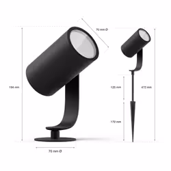 Philips Hue White and Color ambiance Lily Farett Smart per Esterni Antracite in Alluminio Kit Base Basso voltaggio - Vista aggiuntiva 4