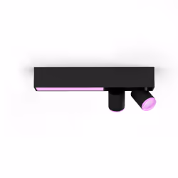 Philips Hue White and Color ambiance Centris Plafoniera Smart (2 punti luce GU10 + LED Integrato) Nera in Alluminio, Faretto ...
