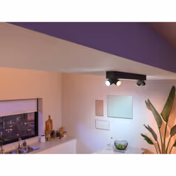 Philips Hue White and Color ambiance Centris Plafoniera Smart (4 punti luce GU10 + LED Integrato) Nera in Alluminio