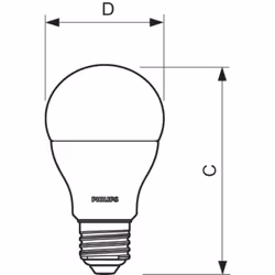 Philips CorePro Lampadina a risparmio energetico Bianco caldo 3000 K 8 W E27 F