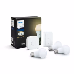 Philips Hue White Starter kit: 3 lampadine connesse E27 (800) - Vista aggiuntiva 4