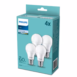 Philips Lampadina 60 W A60 E27 x4 - Vista aggiuntiva 4