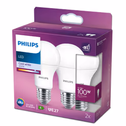 Philips Lampadina 100 W A60 E27 x2
