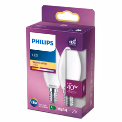 Philips Lampadina candela smerigliata a filamento 40 W B35 E14 x2 - Vista aggiuntiva 4