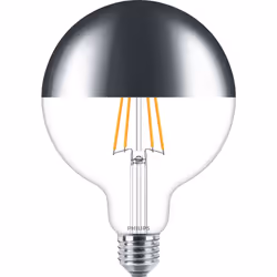 Philips Lampadina a filamento Mirror Crown 50 W G125 E27, 7,2 W, 50 W, E27, 650 lm, 15000 h, Bianco caldo