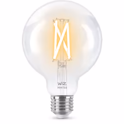 WiZ Lampadina Smart Filament Dimmerabile Luce Bianca da Calda a Fredda Attacco E27 60W Globo, Lampadina intelligente, Wi-Fi/B ...