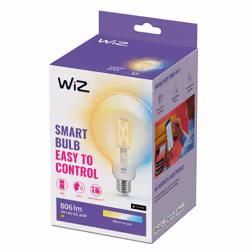 WiZ Lampadina Smart Filament Dimmerabile Luce Bianca da Calda a Fredda Attacco E27 60W Globo