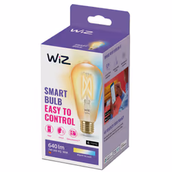 WiZ Lampadina Smart Filament Ambrata Dimmerabile Luce Bianca da Calda a Fredda Attacco E27 50W Edison