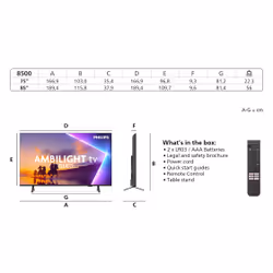 Philips 8500 series 75PUS850012 190,5 cm (75") 4K Ultra HD Smart TV Wi-Fi Nero - Vista aggiuntiva 4