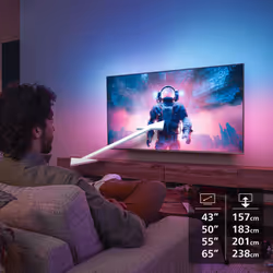 Philips Ambilight TV 50PUS8010 4K UHD LED 126cm 50" Smart TV Dolby Atmos Titan OS - Vista aggiuntiva 8