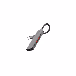 LINQ byELEMENTS 5in1 PRO USB-C Multiport Hub, Cablato, USB 3.2 Gen 2 (3.1 Gen 2) Type-C, 100 W, Nero, Grigio, 4K Ultra HD, 60 ...