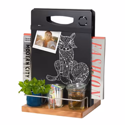 Securit Table Caddy Libera installazione Metallo, Legno Nero, Argento - Vista aggiuntiva 6